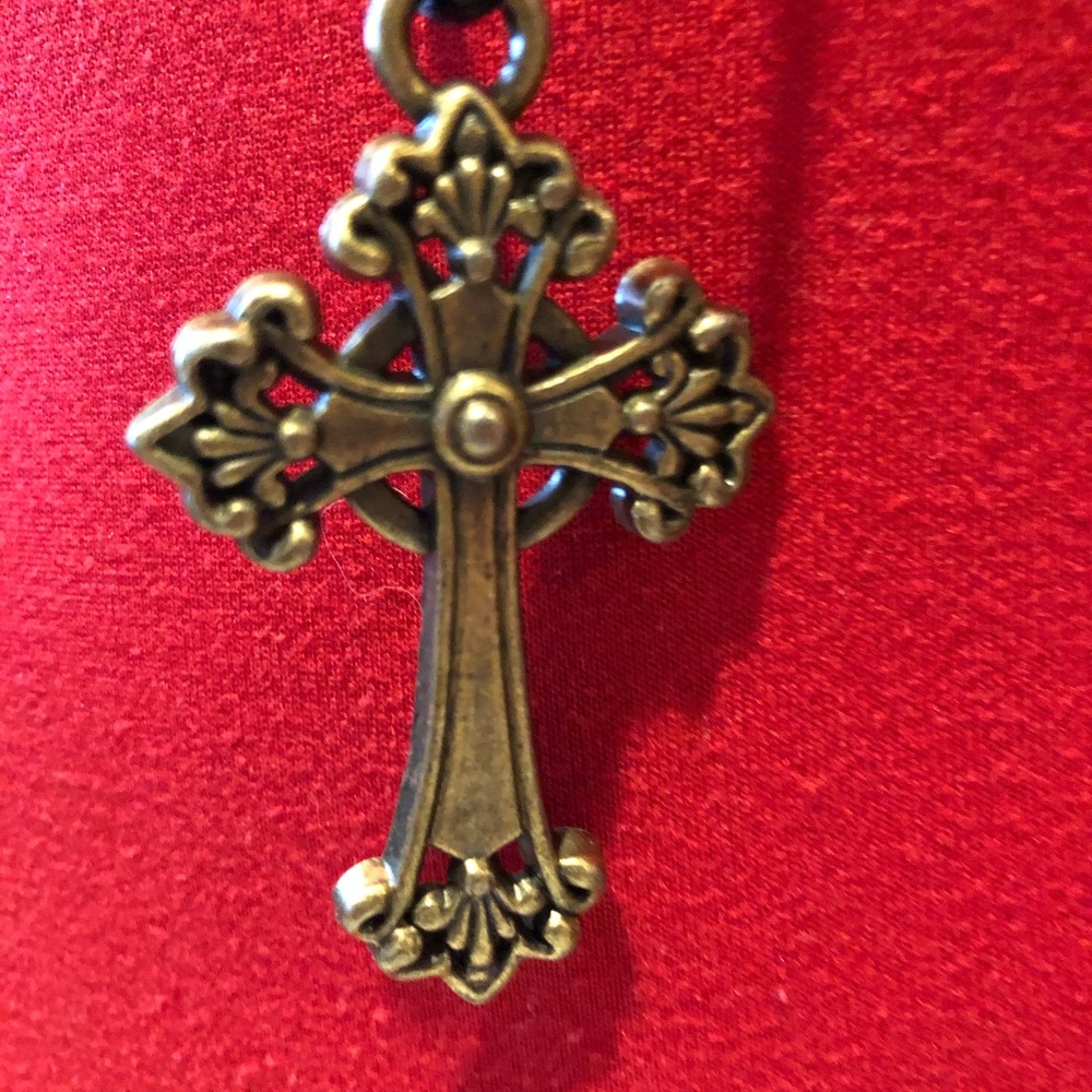 Bronze cross charm